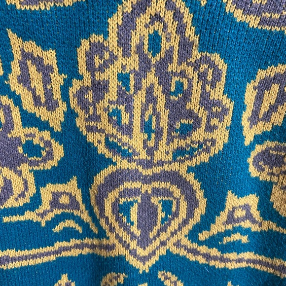 Vintage Forever 21 Teal, Gray, & Yellow Sweater, Size S - Picture 5 of 5